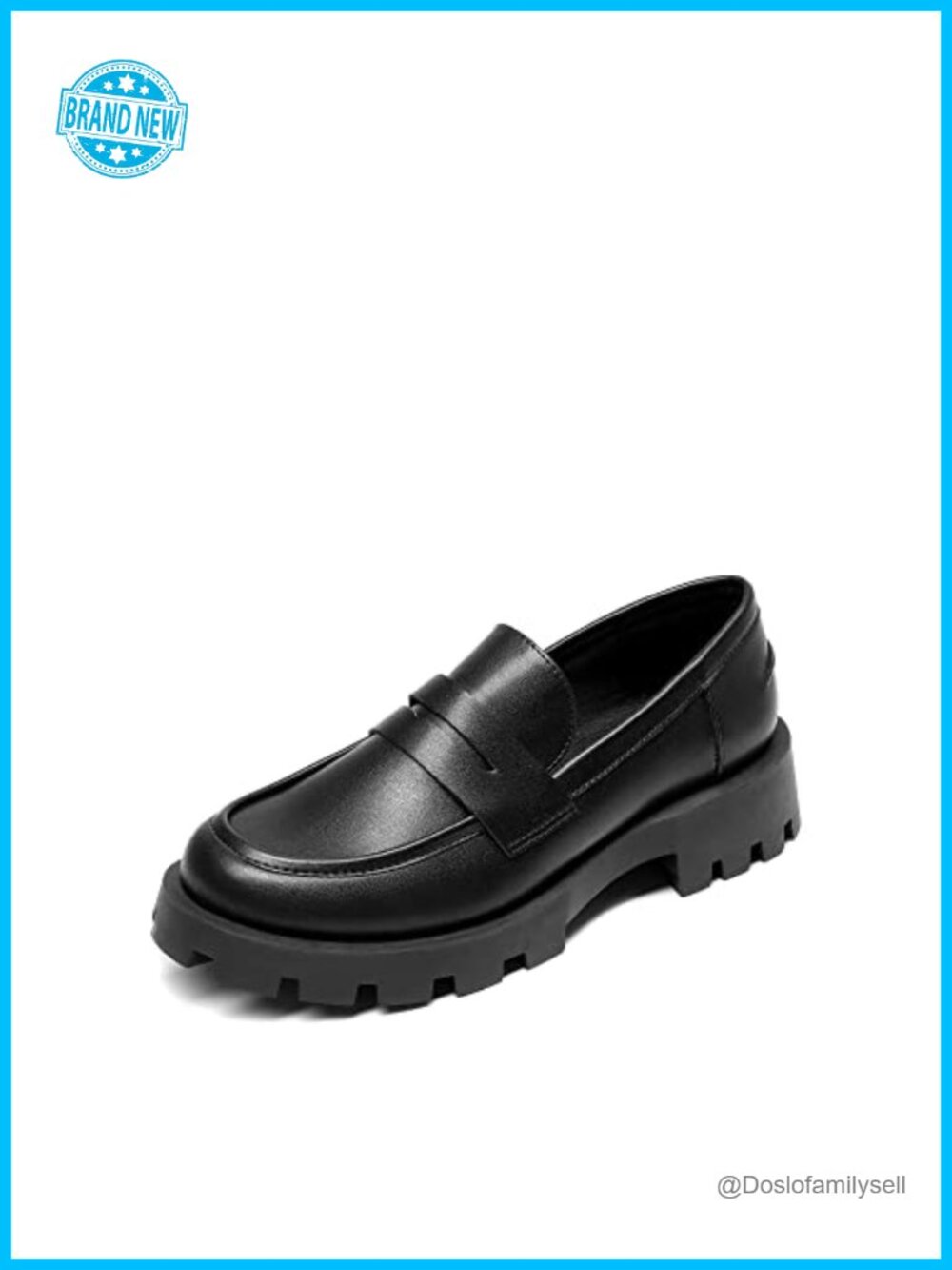 Womens Penny Loafers Platform Chunky Slip-On Work Shoes